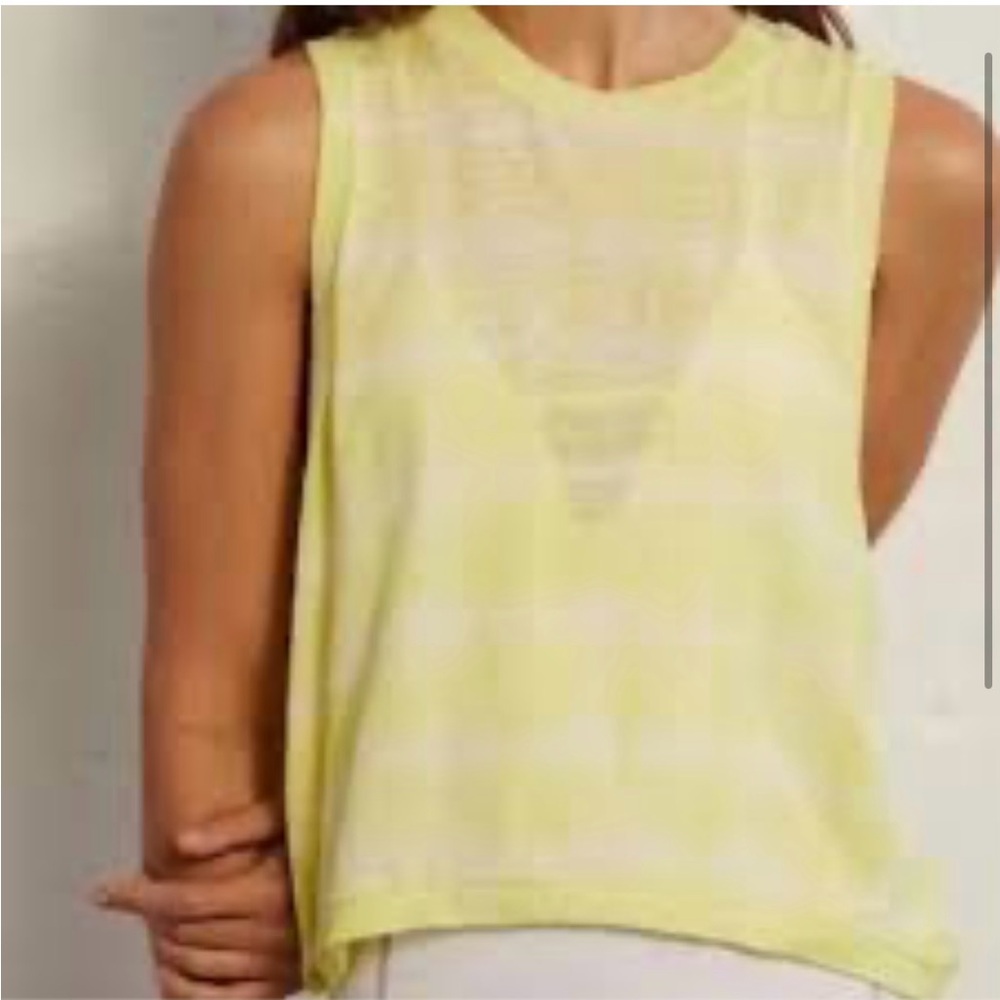 FP Movement by Free People Yellow Striped Sleeveless Tank